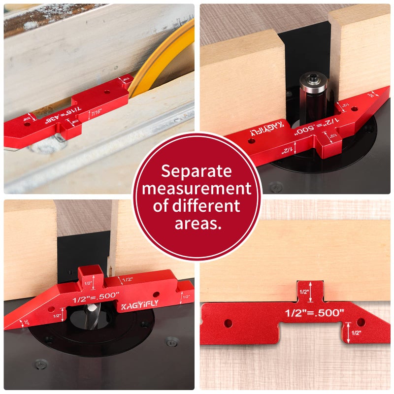 KAGYIFLY Router Table Setup Bars  7pcs Aluminum Precision Setup Blocks Height Gauge Set for Router Table Saw Accessories and Angle Woodworking Set Up(Each Block has Different Thickness) - Image 3